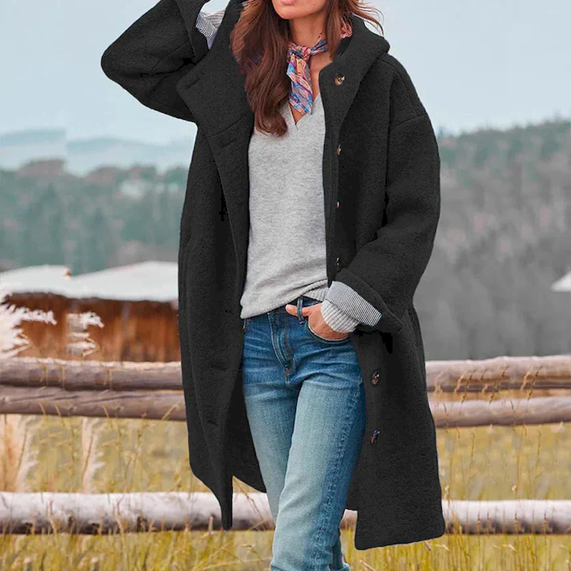 Daphne | Women's Button-Up Winter Coat Long