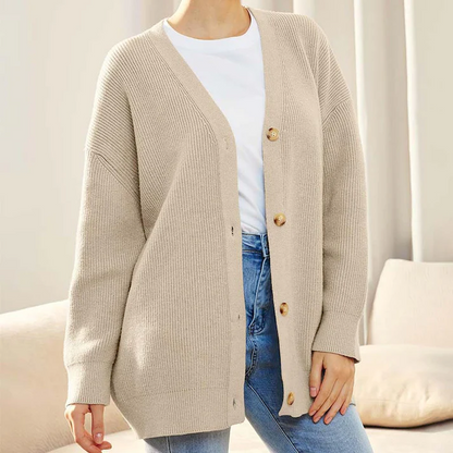 Abigail | Women's Ribbed Knit Cardigan Button-Down