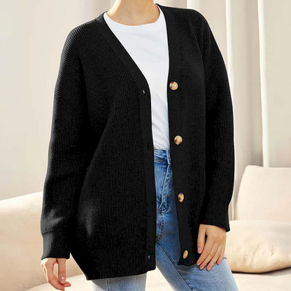 Abigail | Women's Ribbed Knit Cardigan Button-Down
