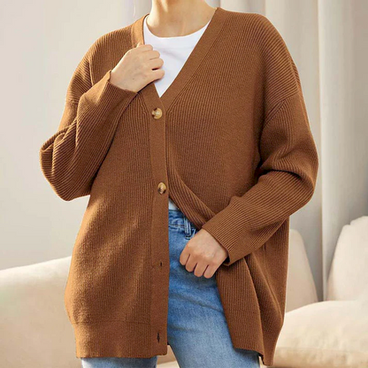 Abigail | Women's Ribbed Knit Cardigan Button-Down