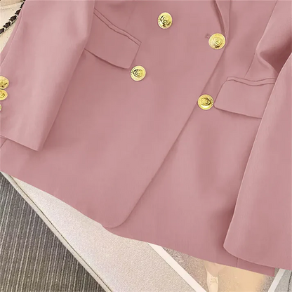 Eleanor | Women's Double-Breasted Blazer & Trousers Suit Two-Piece Set