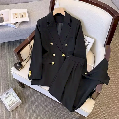 Eleanor | Women's Double-Breasted Blazer & Trousers Suit Two-Piece Set